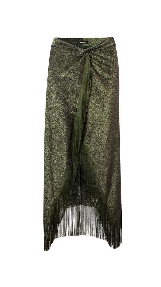 Falda Cubana Sparkly Green